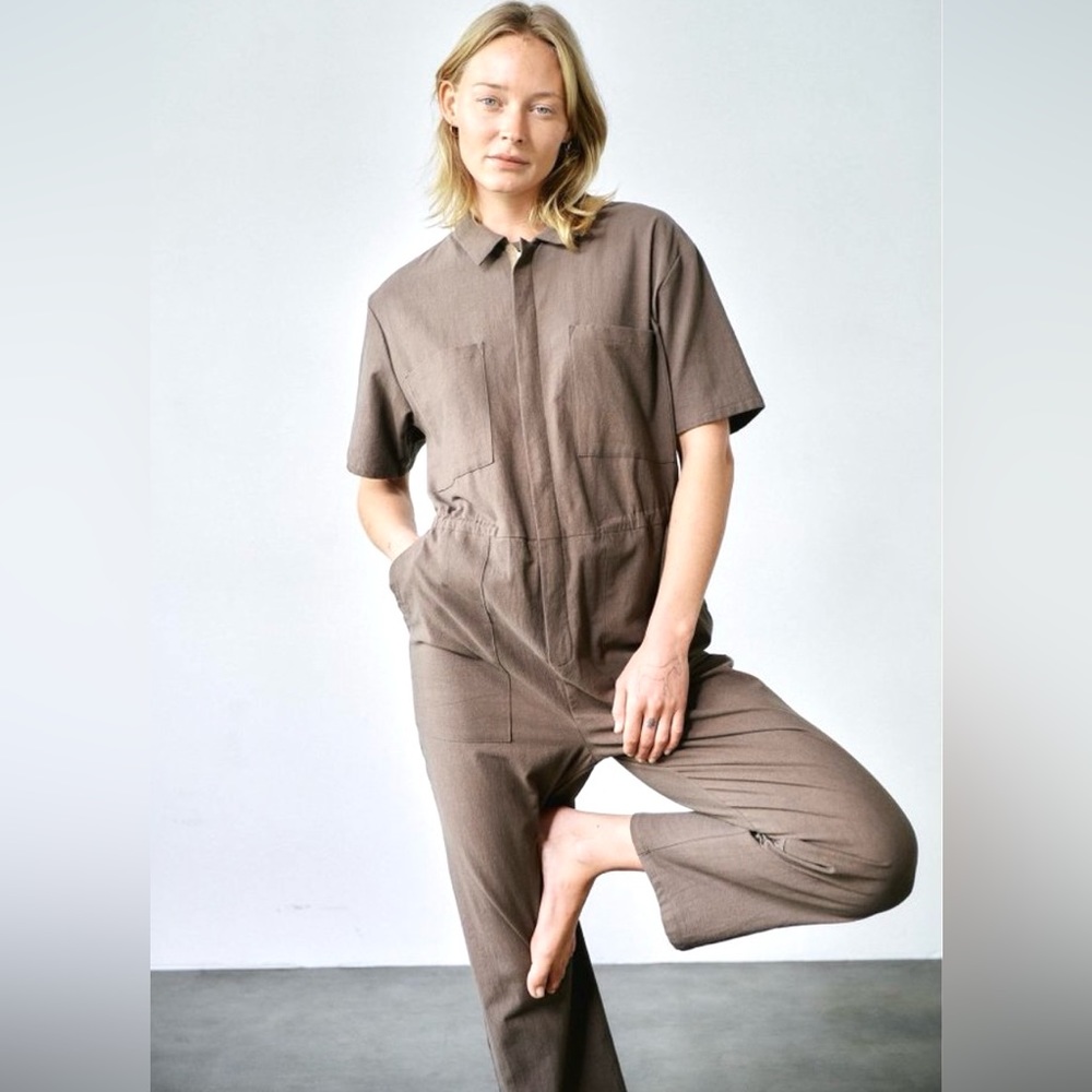 Ozma Carrasco Jumpsuit Size Medium Zip Up Cargo Utility